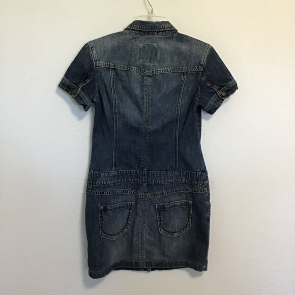 Esprit Short Sleeve Drop Waist Denim Mini Dress Size 8 - Picture 9 of 14